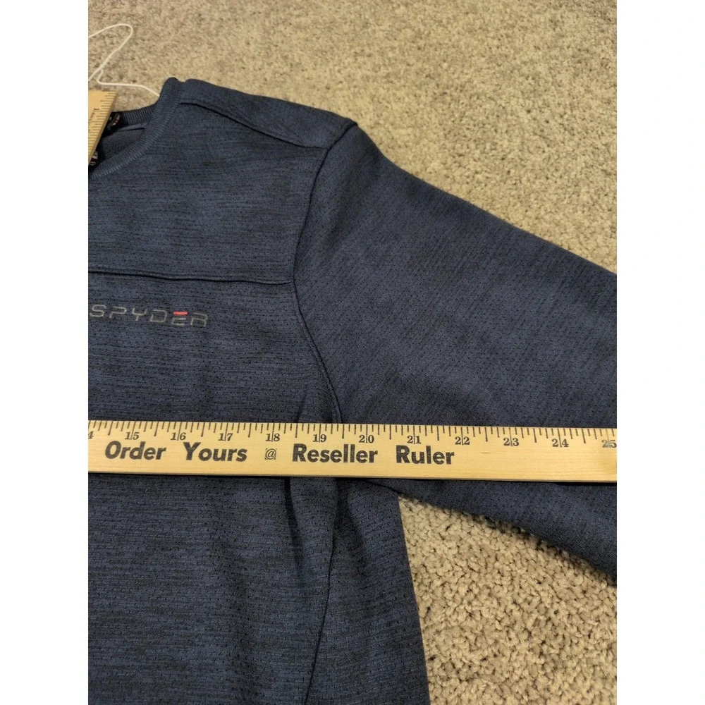 Spyder Active‎ Mens Crewneck Sweatshirt Navy Blue Heathered Pullover Size M